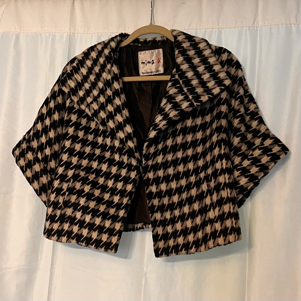Mima UK Ladies Houndstooth Short Coat